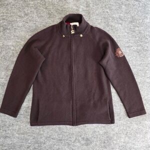 ST. JOHN SPORT Cardigan Jacket Womens Small Brown 100% Cashmere Full Zip Pockets